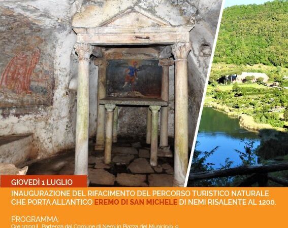 Nemi, inaugurato il sentiero e l’eremo speco di San Michele a picco sul lago (foto)