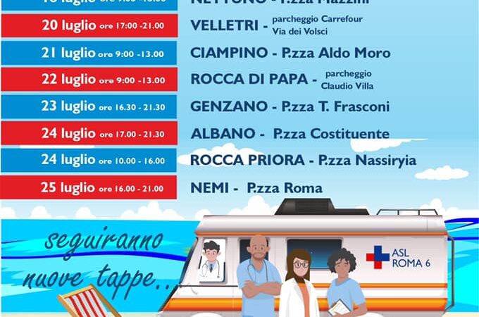 Asl Roma 6, “La salute in movimento”, campagna di vaccinazione itinerante