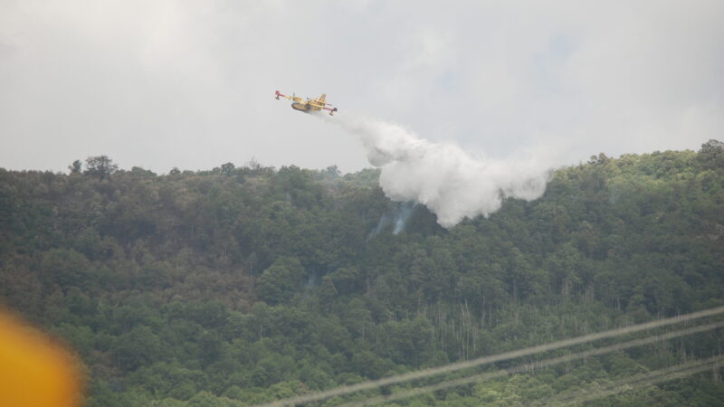 Velletri, riparte col vento e l’alta temperatura  l’incendio sul Monte Artemisio