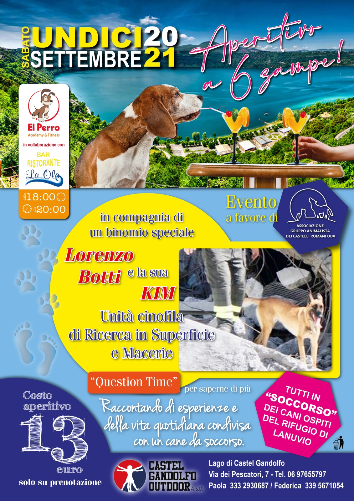 Castel Gandolfo, al lago l’evento del Gruppo Animalista Castelli Romani “cani speciali”, in soccorso dei cani meno fortunati