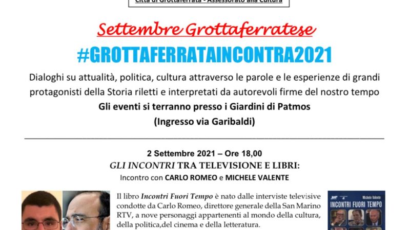 Grottaferrata, al via gli incontri culturali del Settembre Grottaferratese