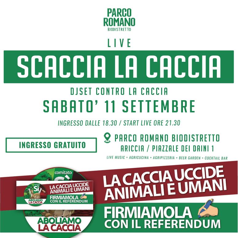 Ariccia, giornata per la raccolta firme per il referendum sull’abolizione della caccia al Parco Romano Biodistretto di Montegentile