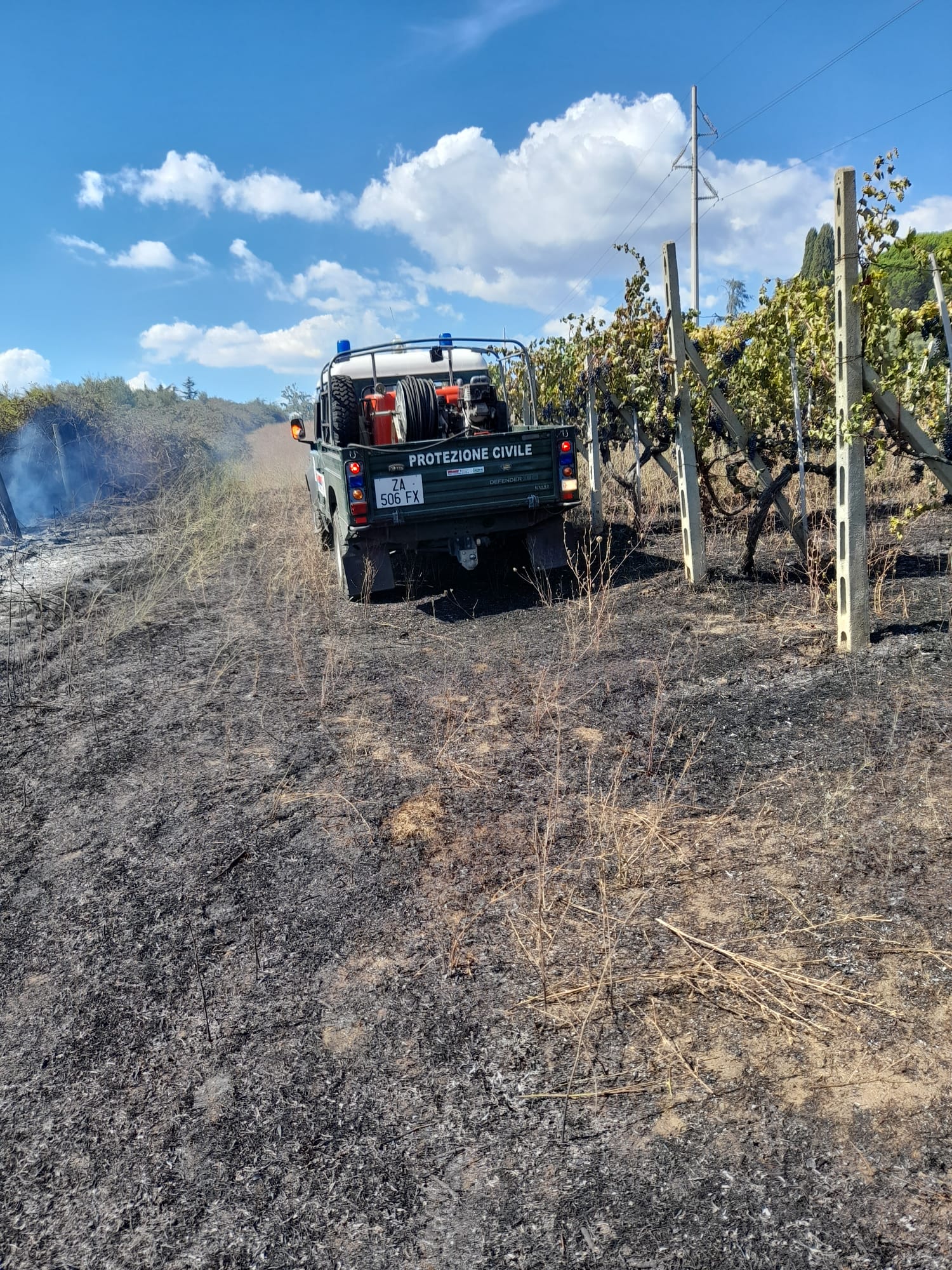 Genzano, ancora campi in fiamme a via della Selvotta