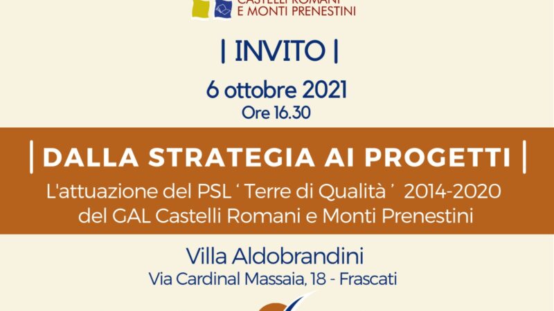 Frascati, evento del GAL “Dalla Strategia ai Progetti” a Villa Aldobrandini