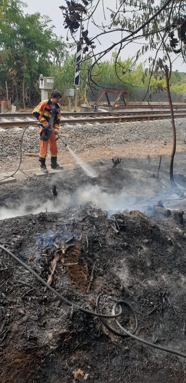 Lanuvio, incendio doloso mette a rischio abitazioni lungo la linea ferroviaria