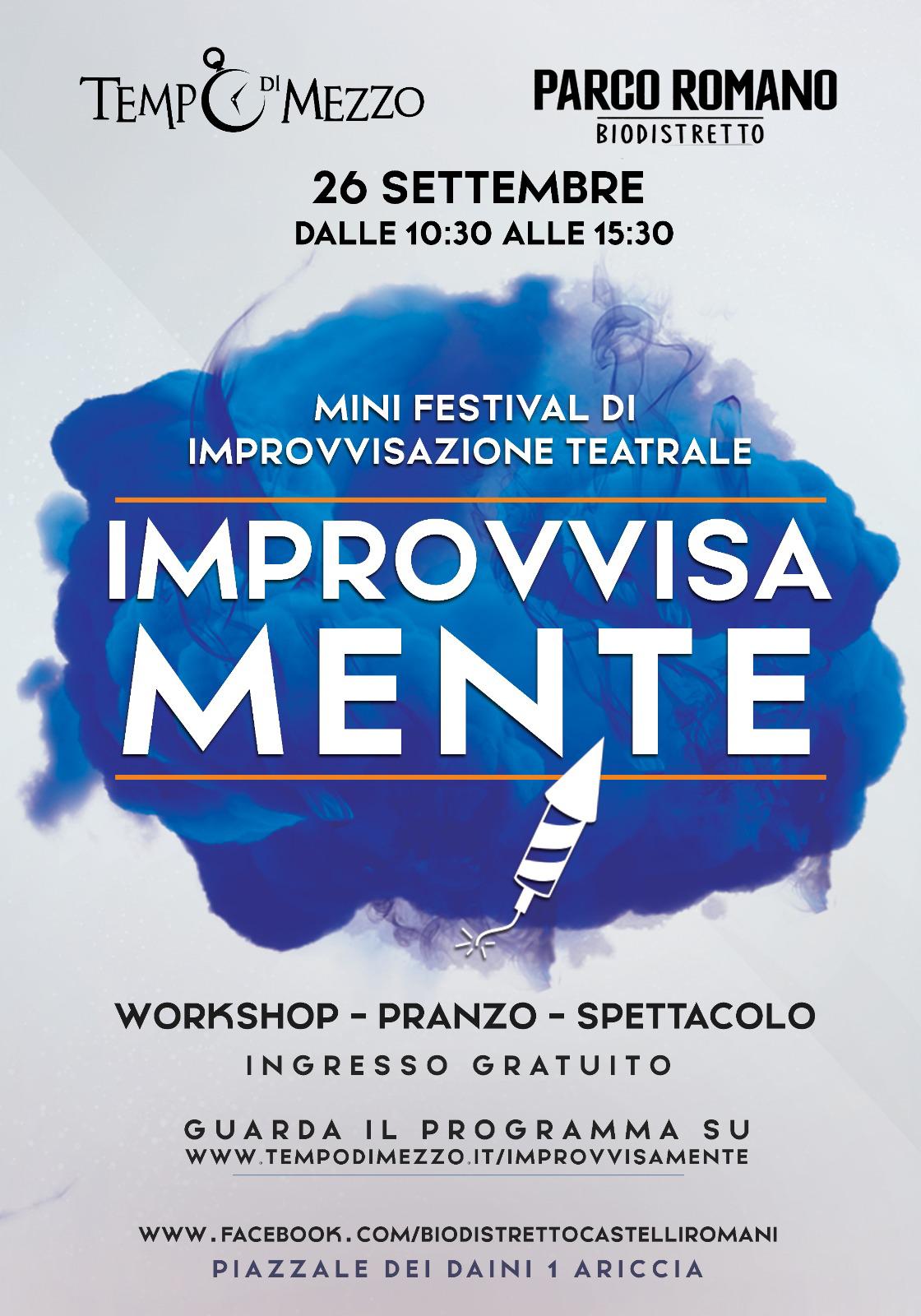 Ariccia, un festival dedicato all’improvvisazione teatrale al Parco Romano Biodistretto  di Montegentile