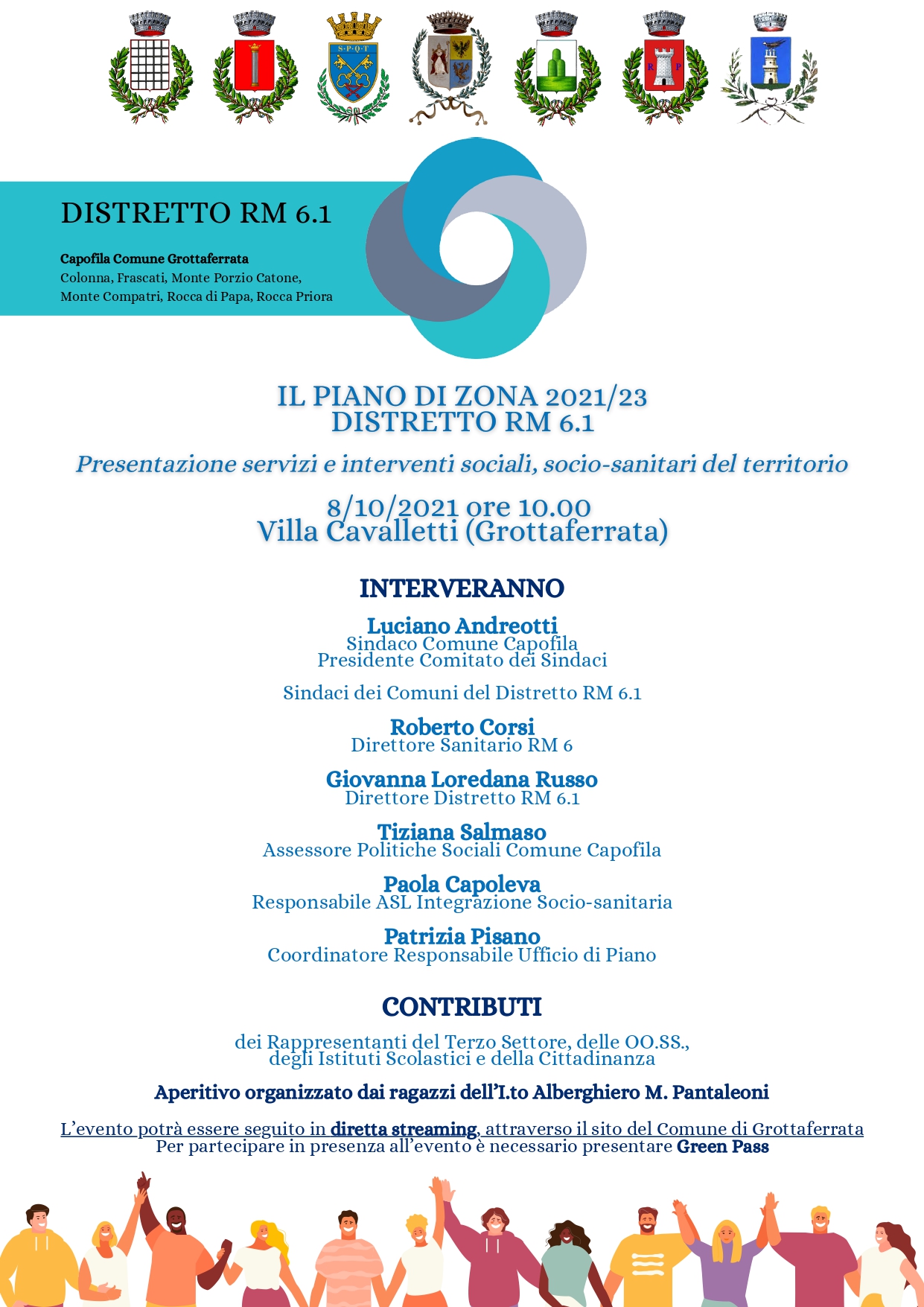 Grottaferrata, 8 ottobre presentazione Piano di Zona del Distretto Socio-Sanitario