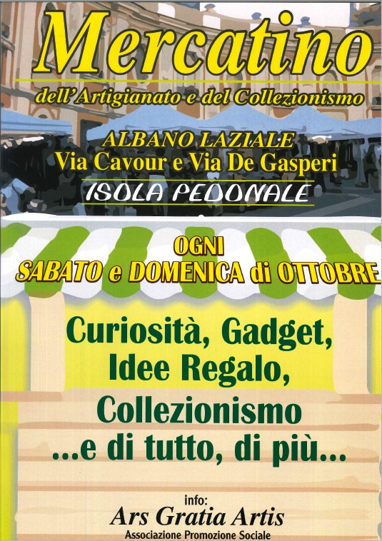 Albano, sabato 9 torna il Mercatino dell’Antiquariato e del collezionismo