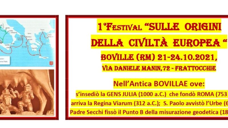 Frattocchie, dal 21 al 24 ottobre il 1° Festival sulle “Origini della civiltà europea”