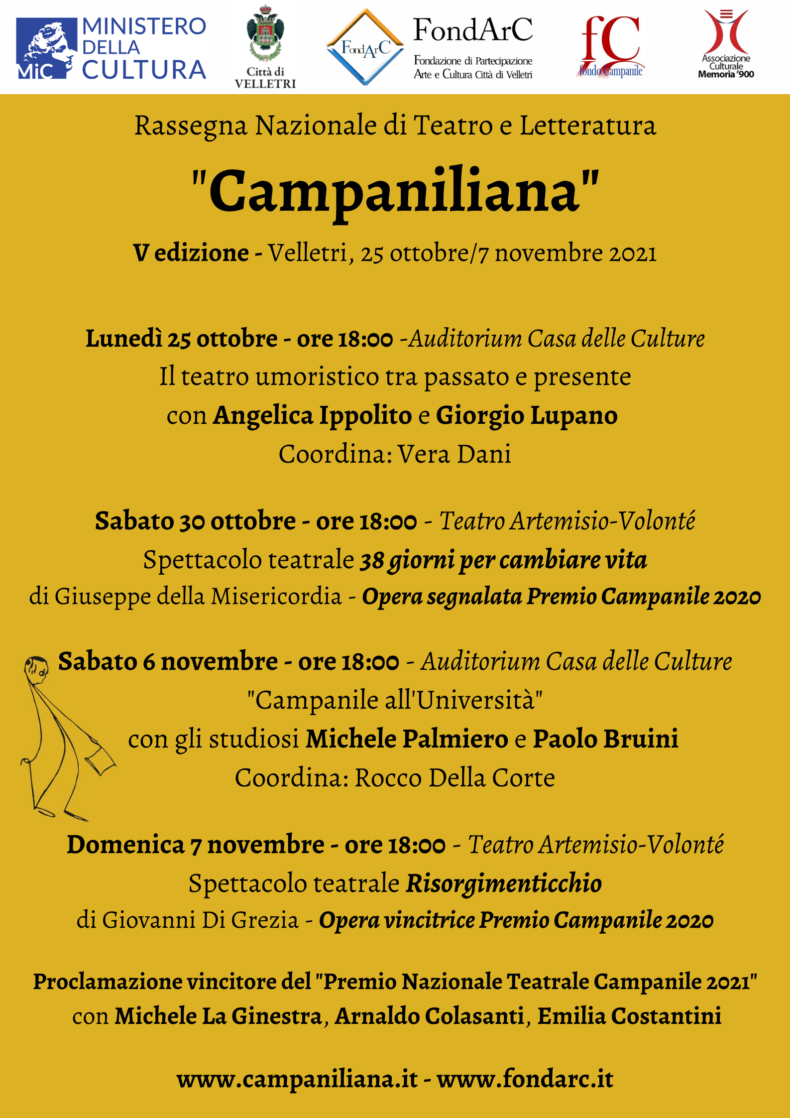 Velletri, Torna Campaniliana: dal 25 ottobre al 7 novembre  spettacoli, convegni e conferenze dedicati Campanile