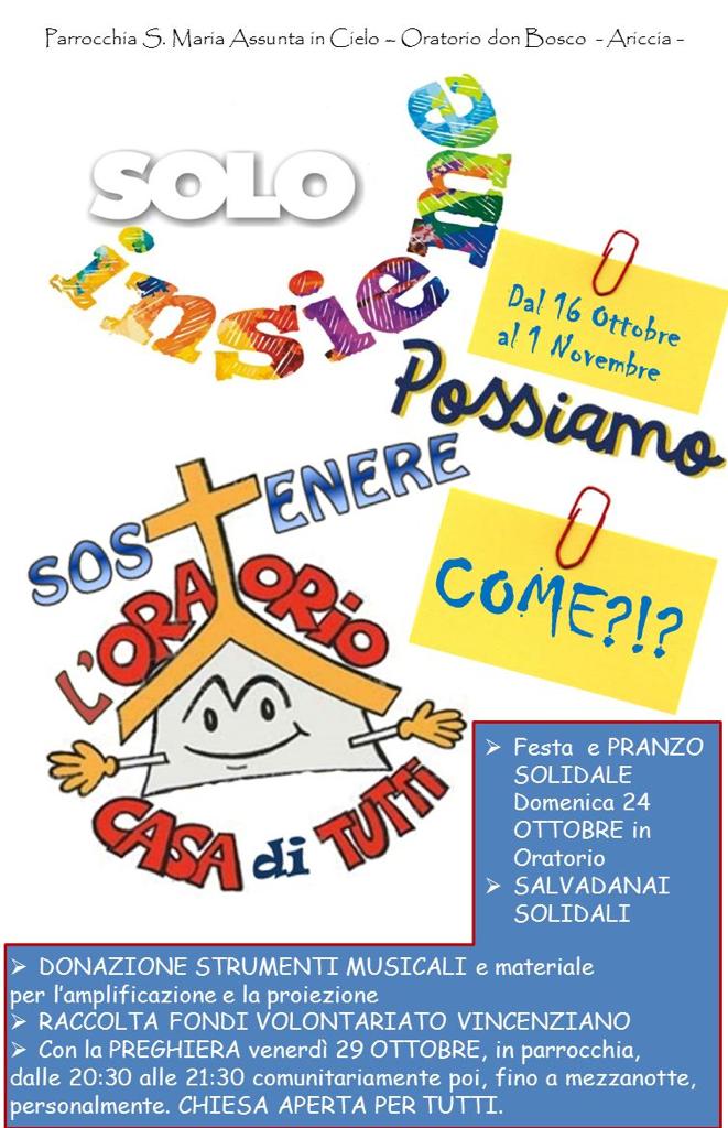 Ariccia, l’oratorio “Don Bosco” riparte grazie all’aiuto dei cittadini