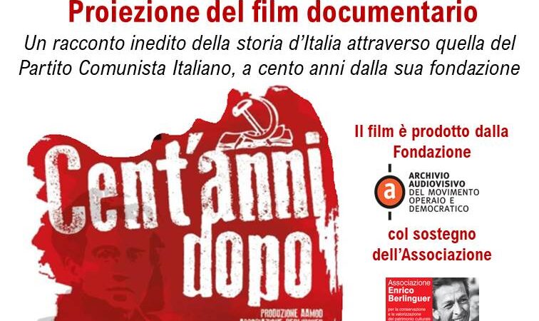 Marino, Altro colpo di  Bibliopop: Sabato 23 proiezione del film “Cent’anni dopo” racconto inedito della storia d’Italia attraverso la storia del PCI.