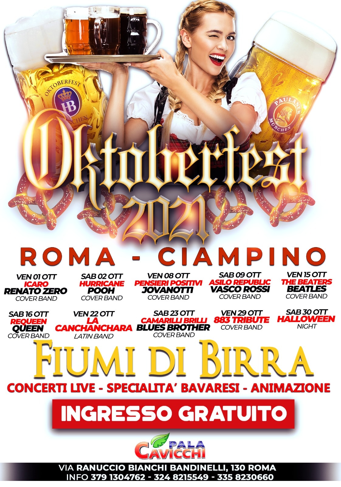 Ciampino, Oktoberfest Roma fino al 30 ottobre, birra, cibo e musica live