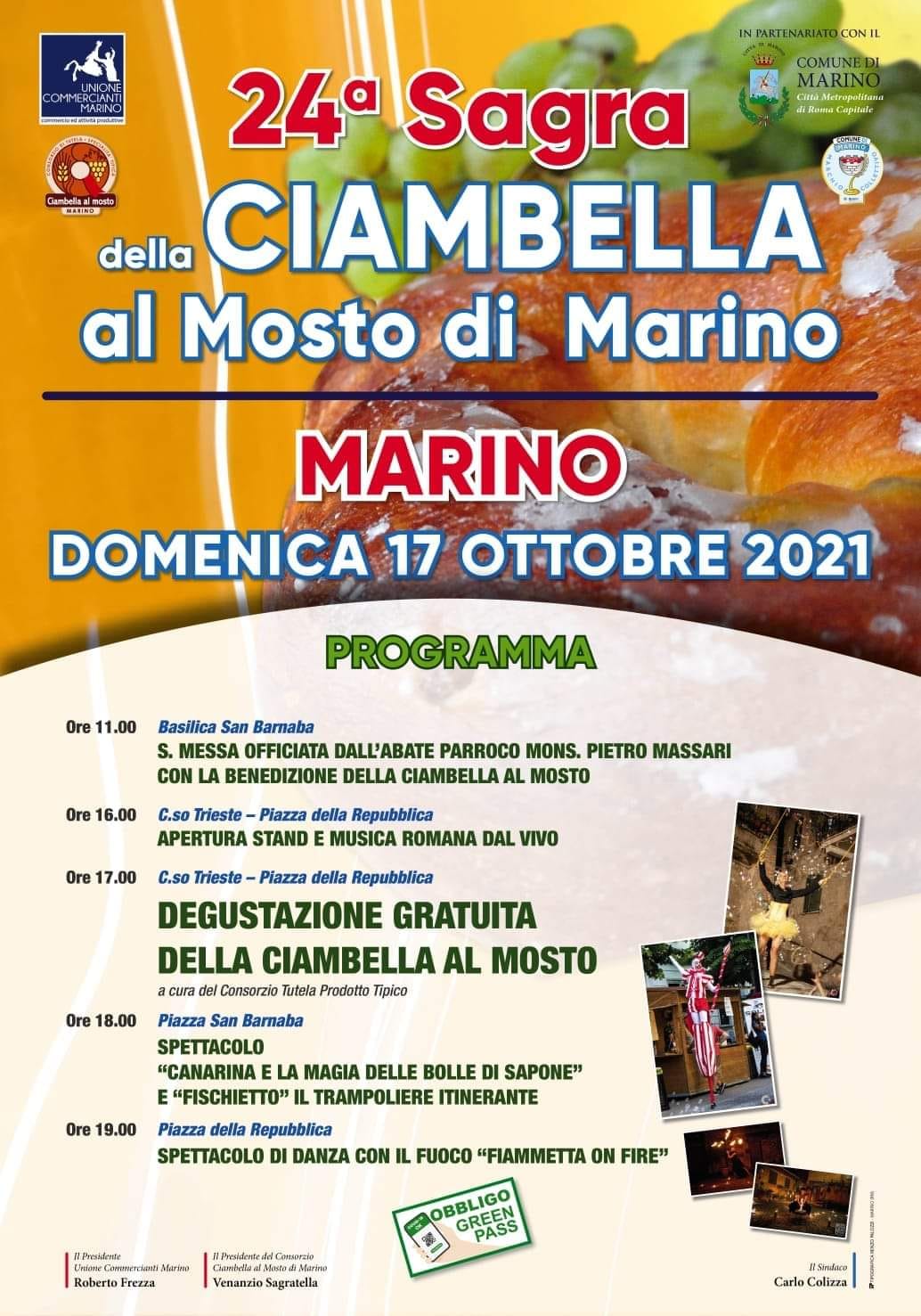 Marino, Domenica 17 Ottobre si festeggia con la 24ª Sagra della Ciambella al Mosto