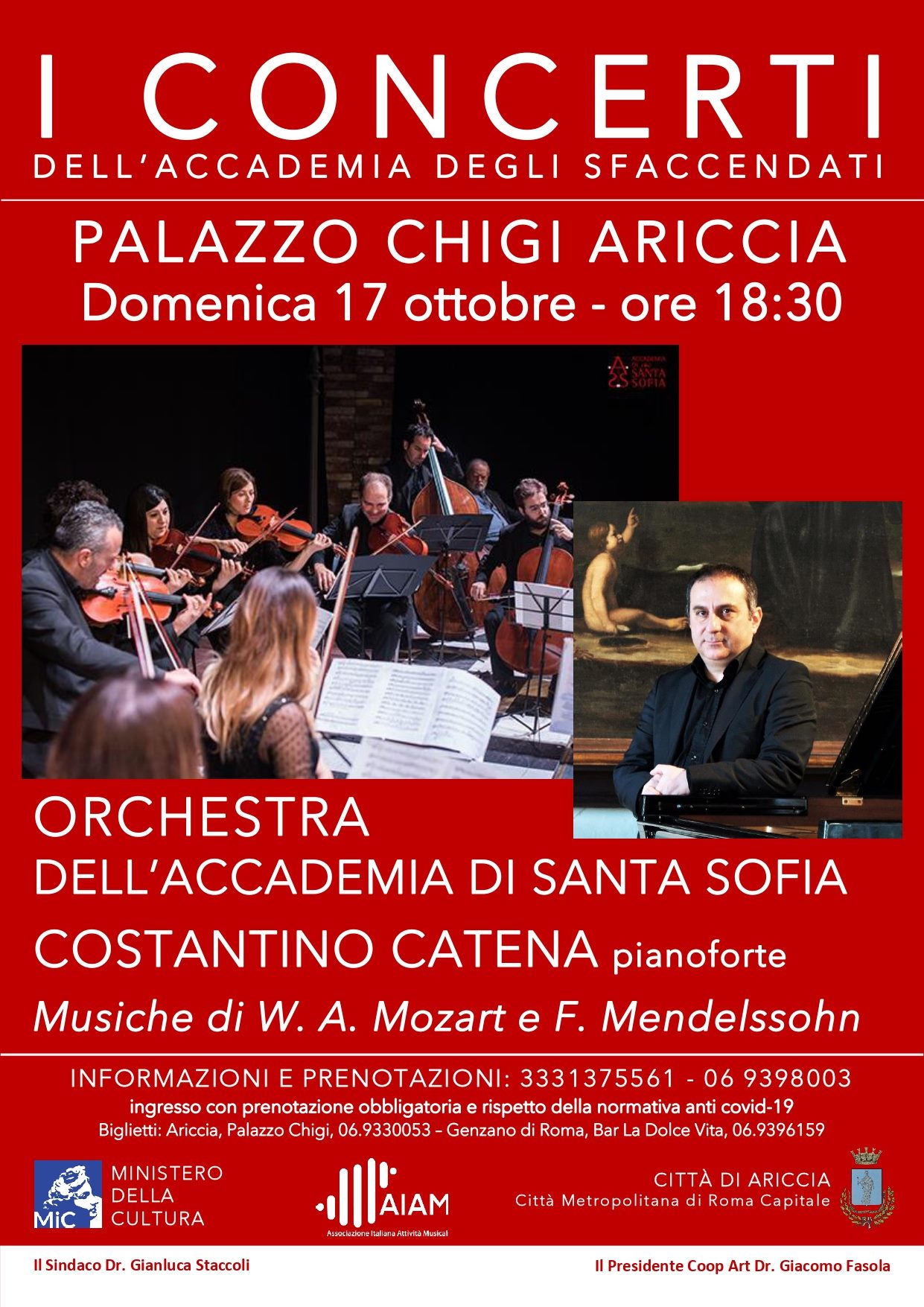 Ariccia, Accademia degli Sfaccendati: Pianoforte e Orchestra al Palazzo Chigi