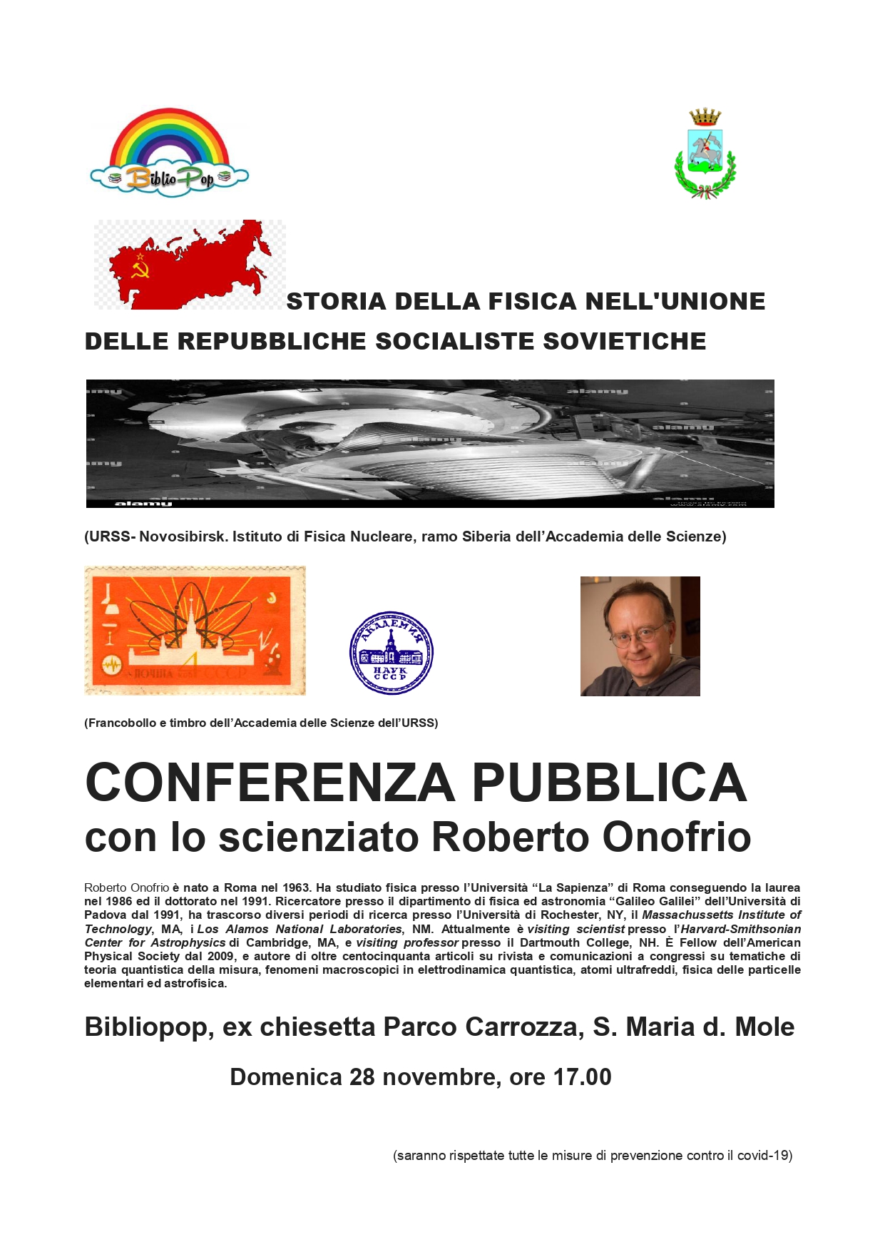 Marino, a Bibliopop conferenza con lo scienziato Roberto Onofrio