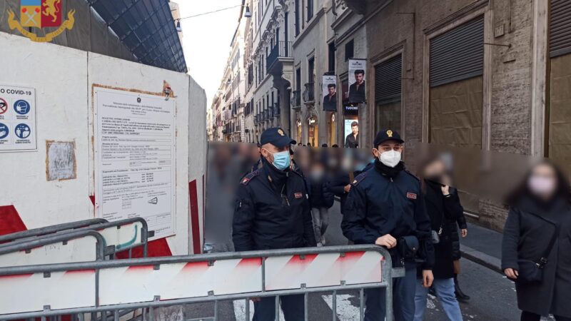 Roma, sono iniziati i controlli interforze nell’area del Tridente e del quartiere Prati per la gestione ed il rispetto della recente normativa anti covid