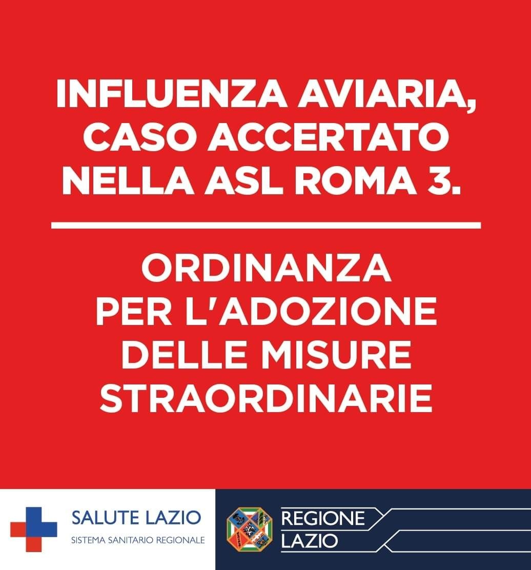 Influenza aviaria, caso accertato nella Asl Roma 3