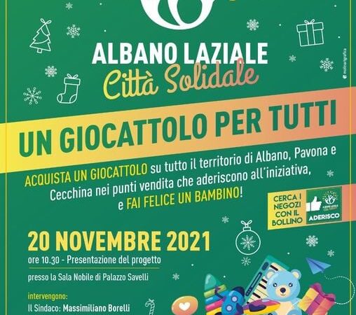 Albano, torna “un giocattolo per tutti”: l’iniziativa solidale per donare un giocattolo a tutti i bambini