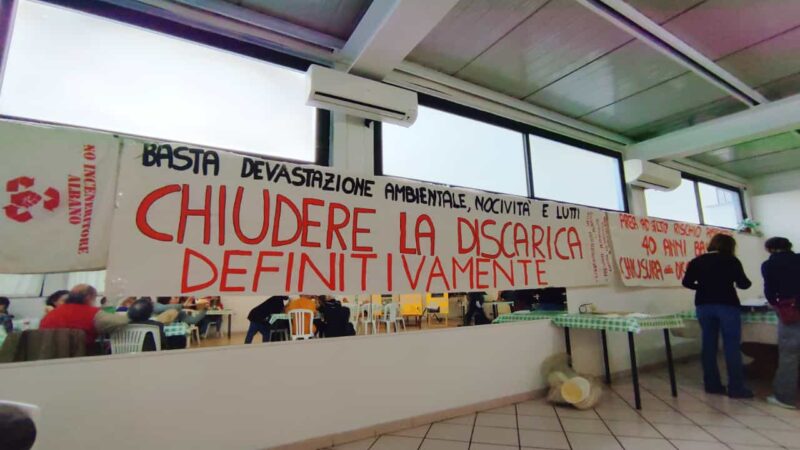 Albano, il coordinamento No Inc e il Presidio Permanente organizzano il pranzo sociale contro la discarica. grande partecipazione dei cittadini