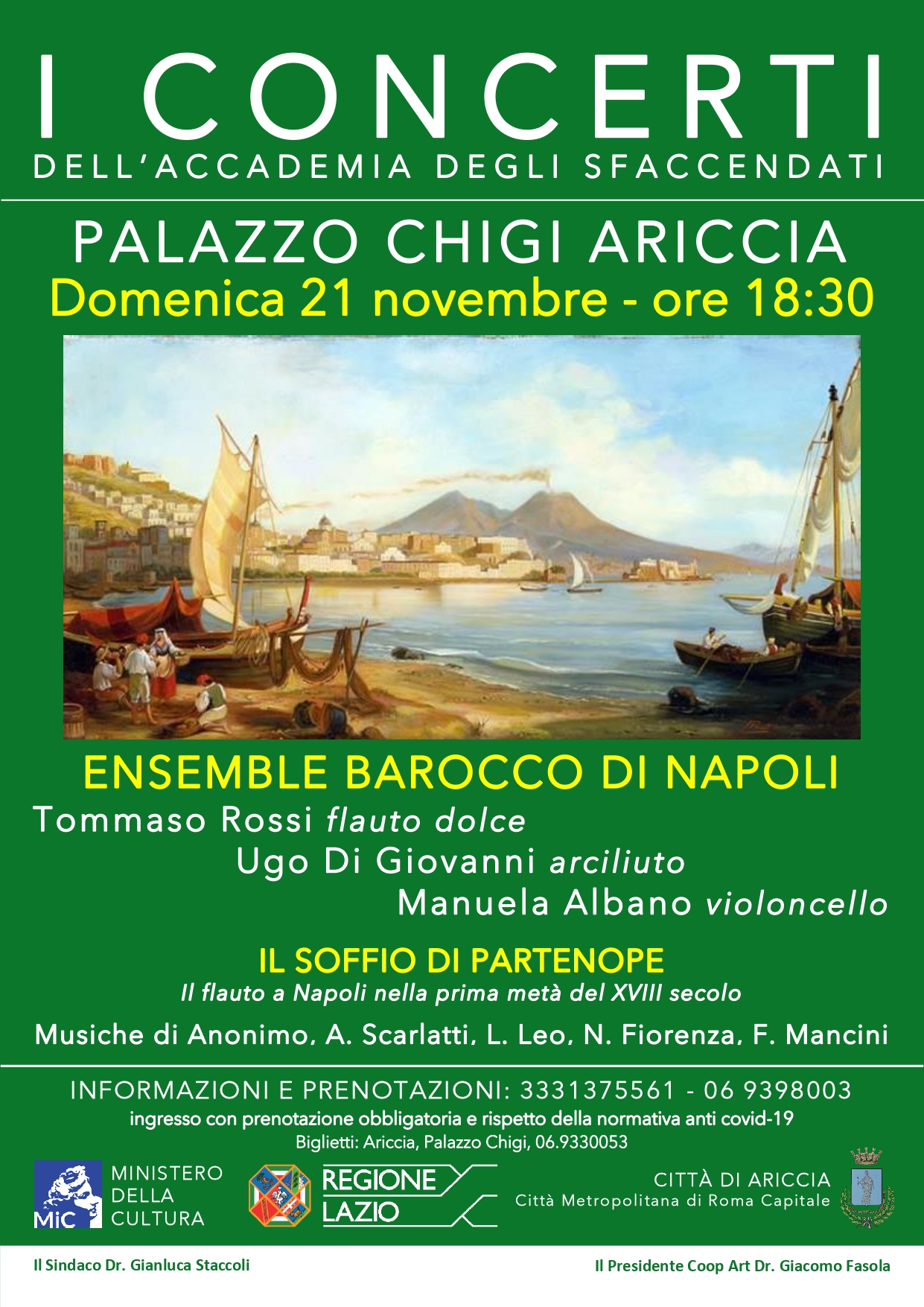 Ariccia, Weekend di Musica Barocca al Palazzo Chigi  e al Festival dell’Organo di Sant’Ignazio a Roma