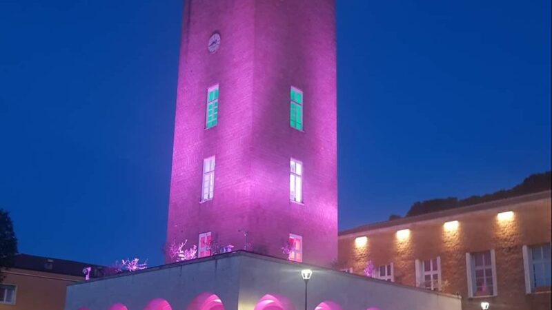 Pomezia, Giornata mondiale sul tumore al pancreas, la Torre Civica si illumina di viola