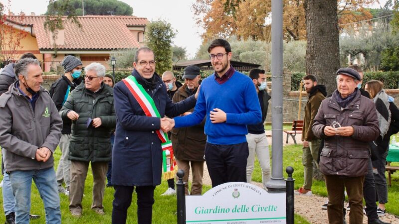 Viale Dusmet, inaugurato il Giardino delle Civette riqualificato dai giovani di Grottaferrata