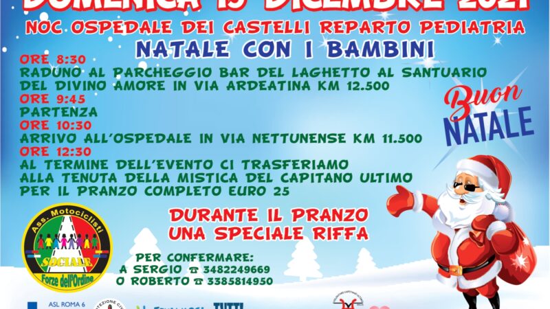 Ariccia, Associazione Motociclisti Forze dell’Ordine: 19 dicembre in visita al reparto pediatria del Noc