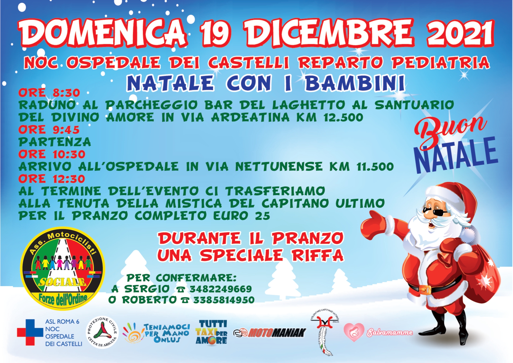 Ariccia, Associazione Motociclisti Forze dell’Ordine: 19 dicembre in visita al reparto pediatria del Noc