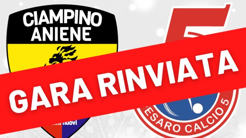 Rinviata Ciampino Aniene-Pesaro: positività riscontrate