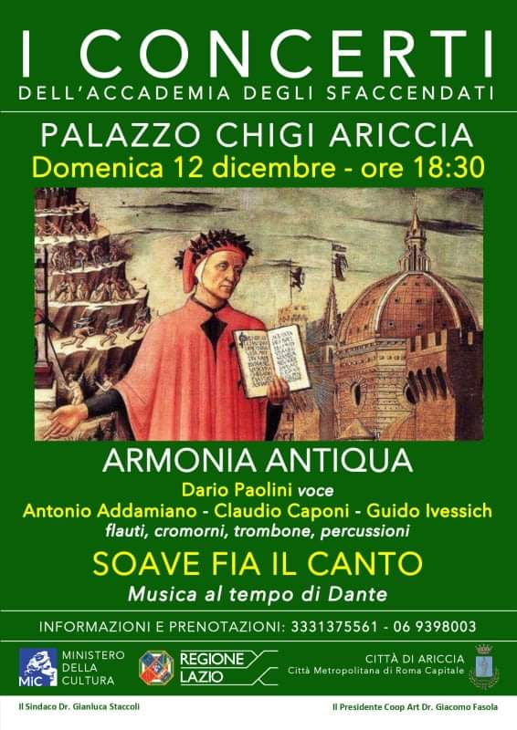 “Soave fia il Canto”: la musica al tempo di Dante al Palazzo Chigi di Ariccia