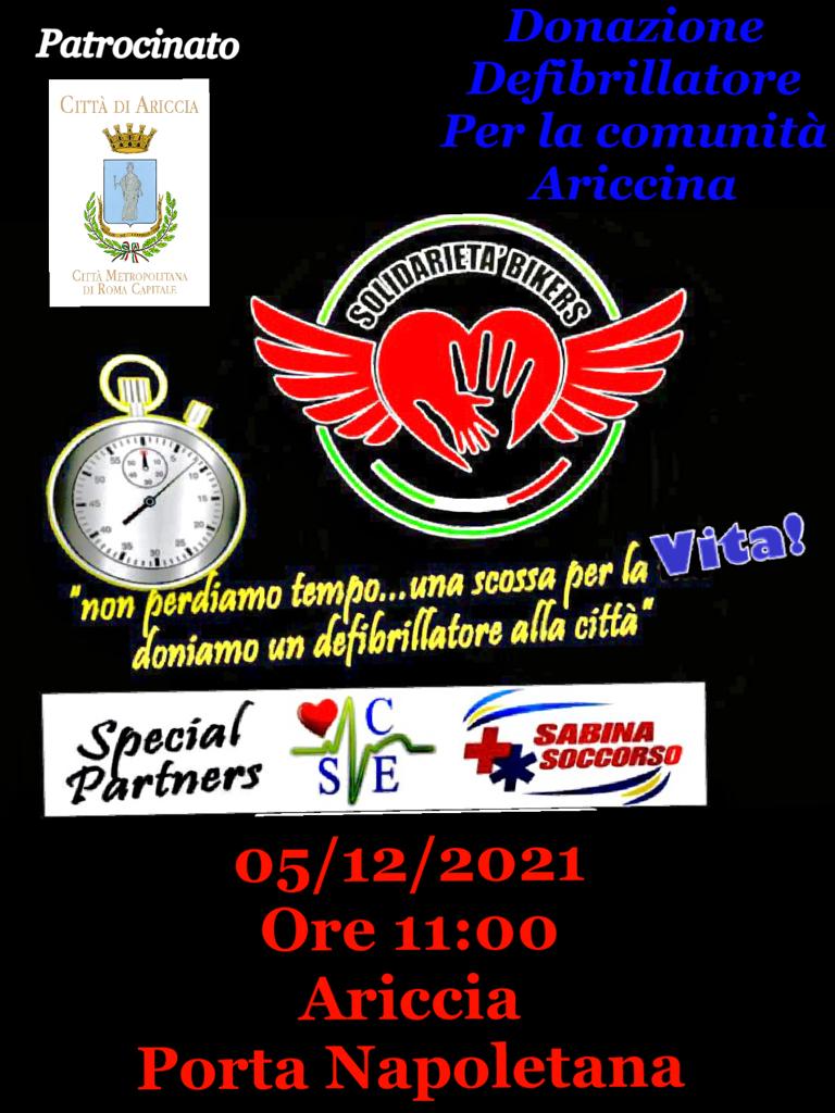 Ariccia città cardioprotetta, l’iniziativa dell’Ass. “Solidarietà Bikers”