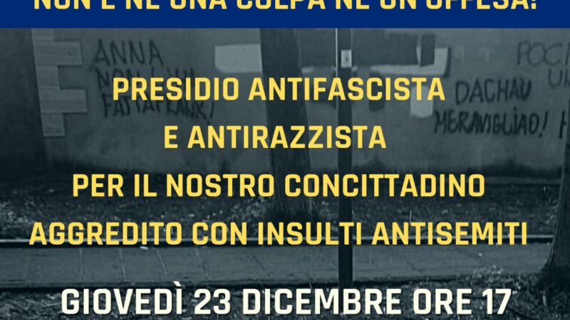 Genzano, presidio antifascista e antirazzista per l’aggressione verbale al professore Lucio Allegretti