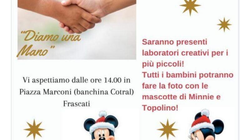 Frascati, La beneficenza continua con l’evento “Diamo una mano” dell’associazione Caritas Testimonium