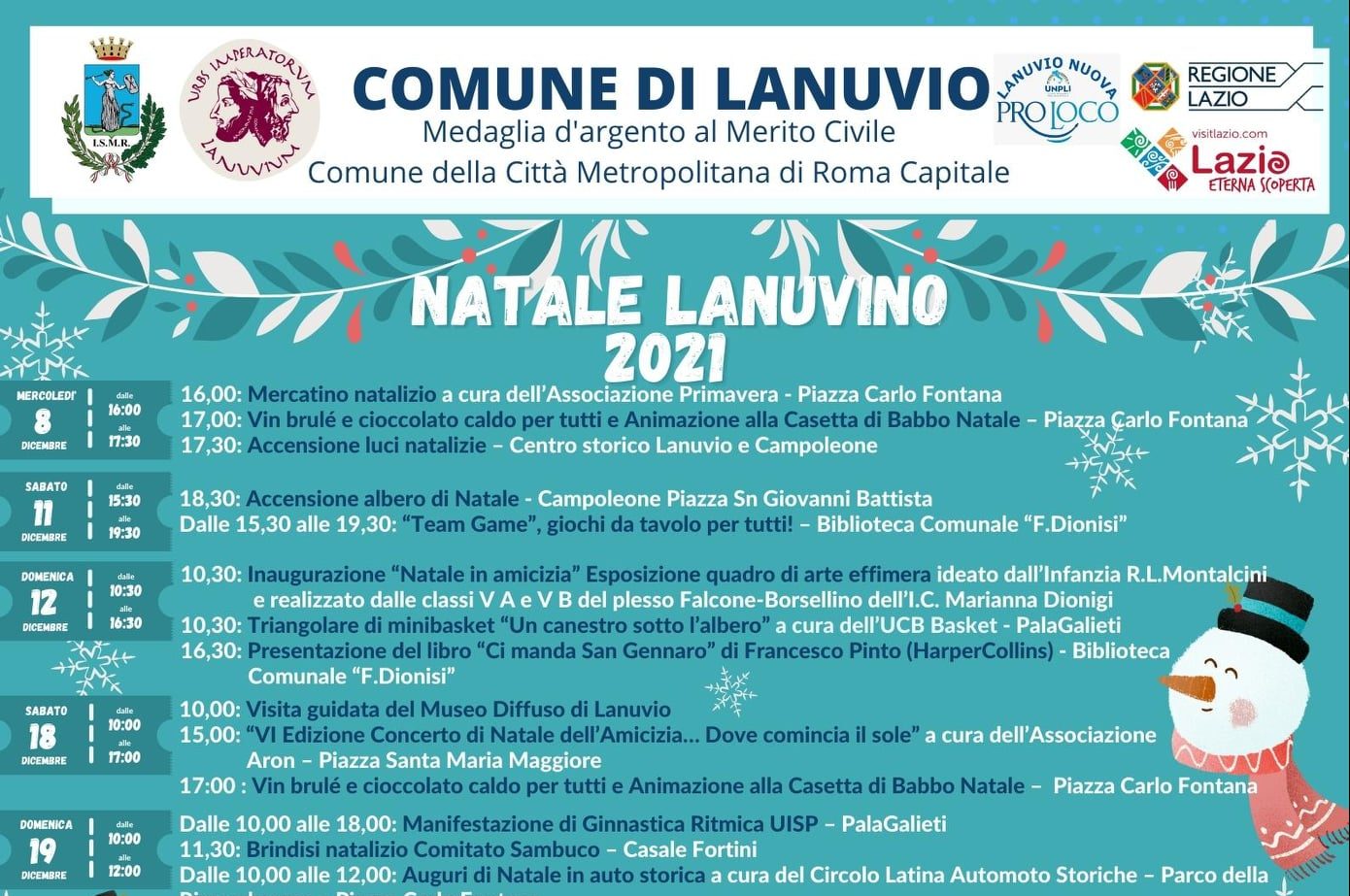 Lanuvio, in arrivo il Natale, calendario completo del programma