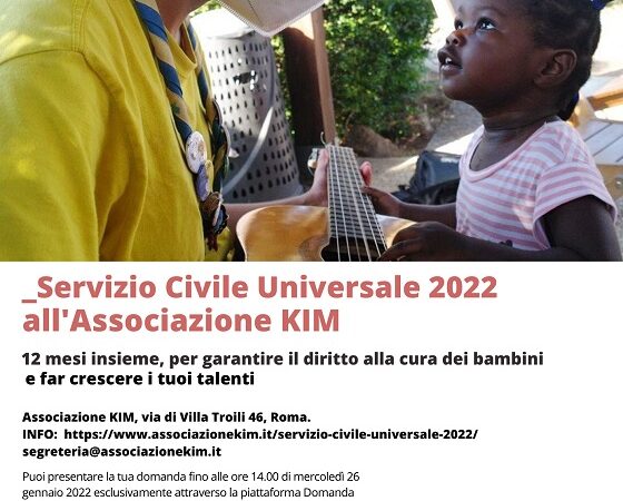 L’Associazione Kim apre le porte ai ragazzi: il Servizio Civile con i bambini e le mamme di tutto il mondo