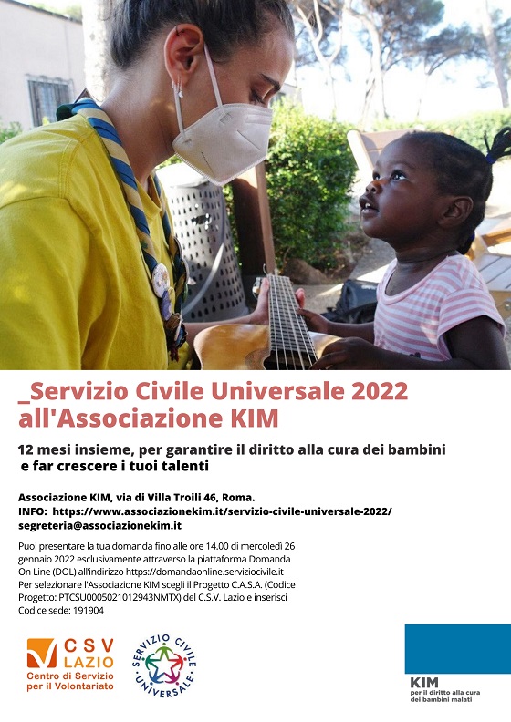 L’Associazione Kim apre le porte ai ragazzi: il Servizio Civile con i bambini e le mamme di tutto il mondo