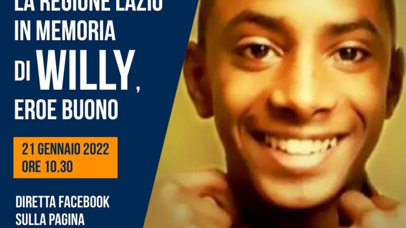 La Regione Lazio in memoria di Willy Monteiro, eroe buono