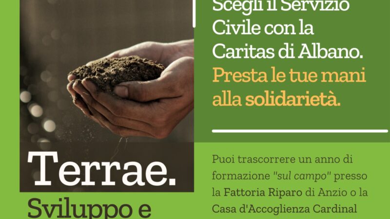 Servizio Civile con la Caritas: 4 posti con il progetto “Terrae. Sviluppo e integrazione-Albano”