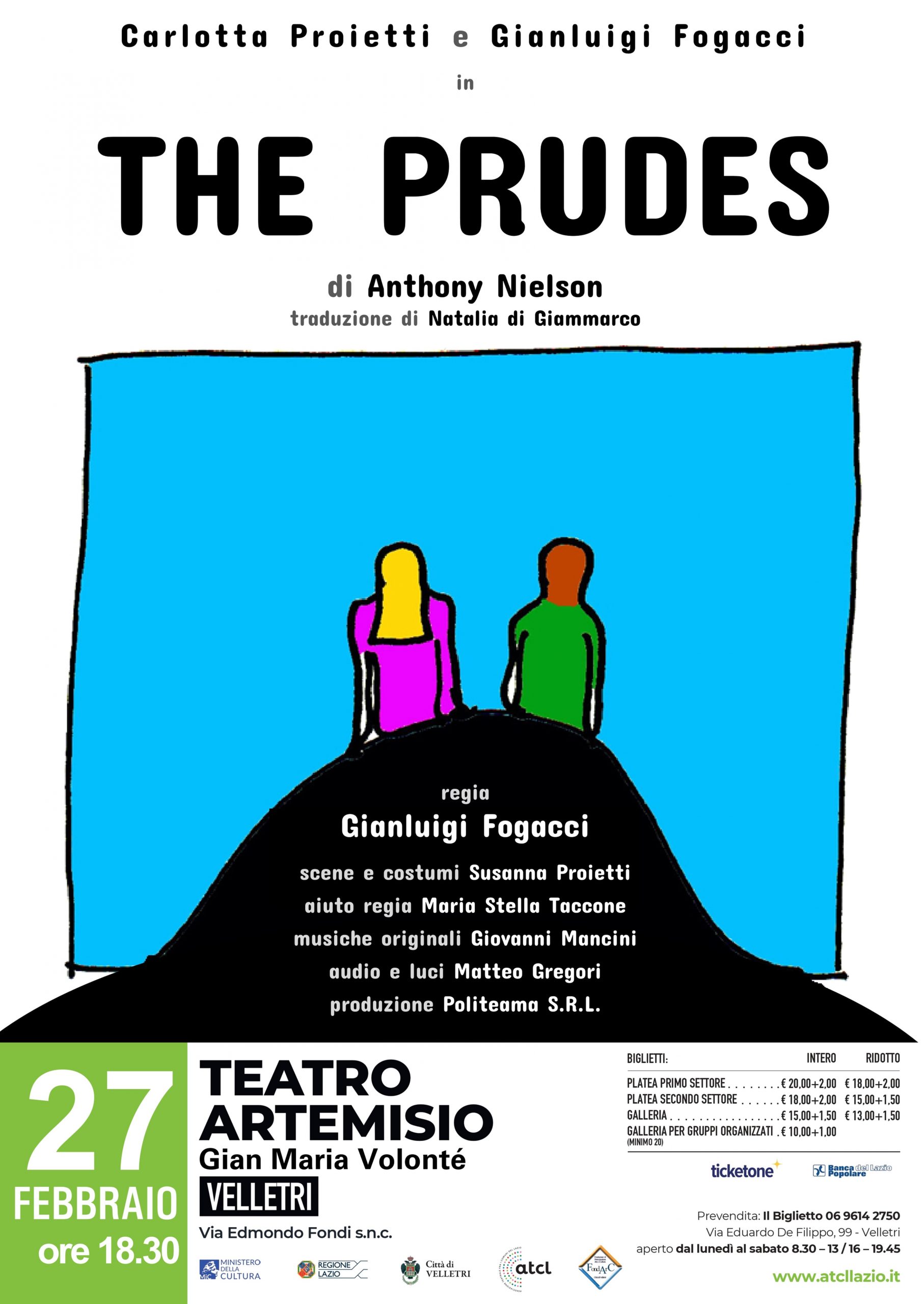 Velletri, “The prudes” con Carlotta Proietti e Gianluigi Fogacci al Teatro Artemisio-Volonté￼