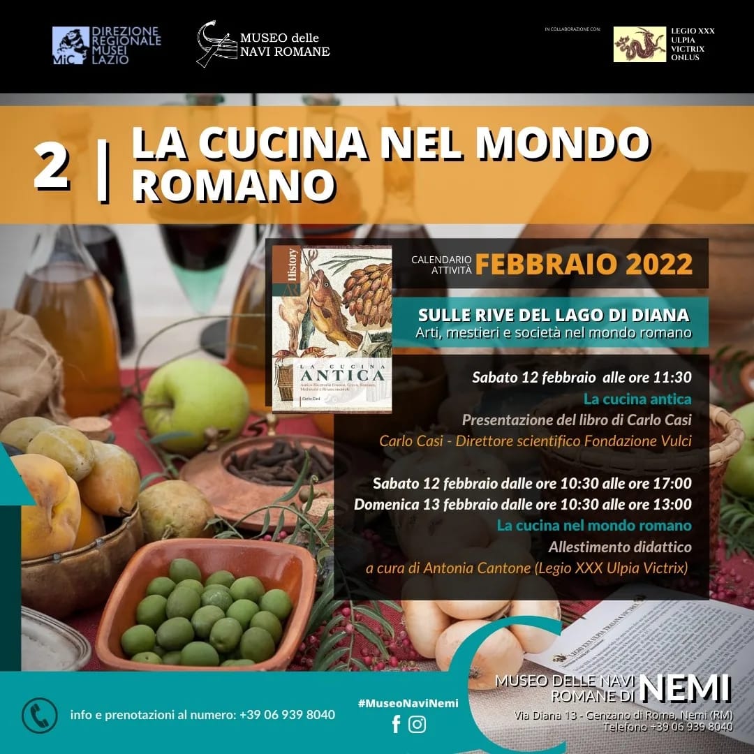 Nemi, weekend con la cucina del mondo romano al Museo delle Navi Romane