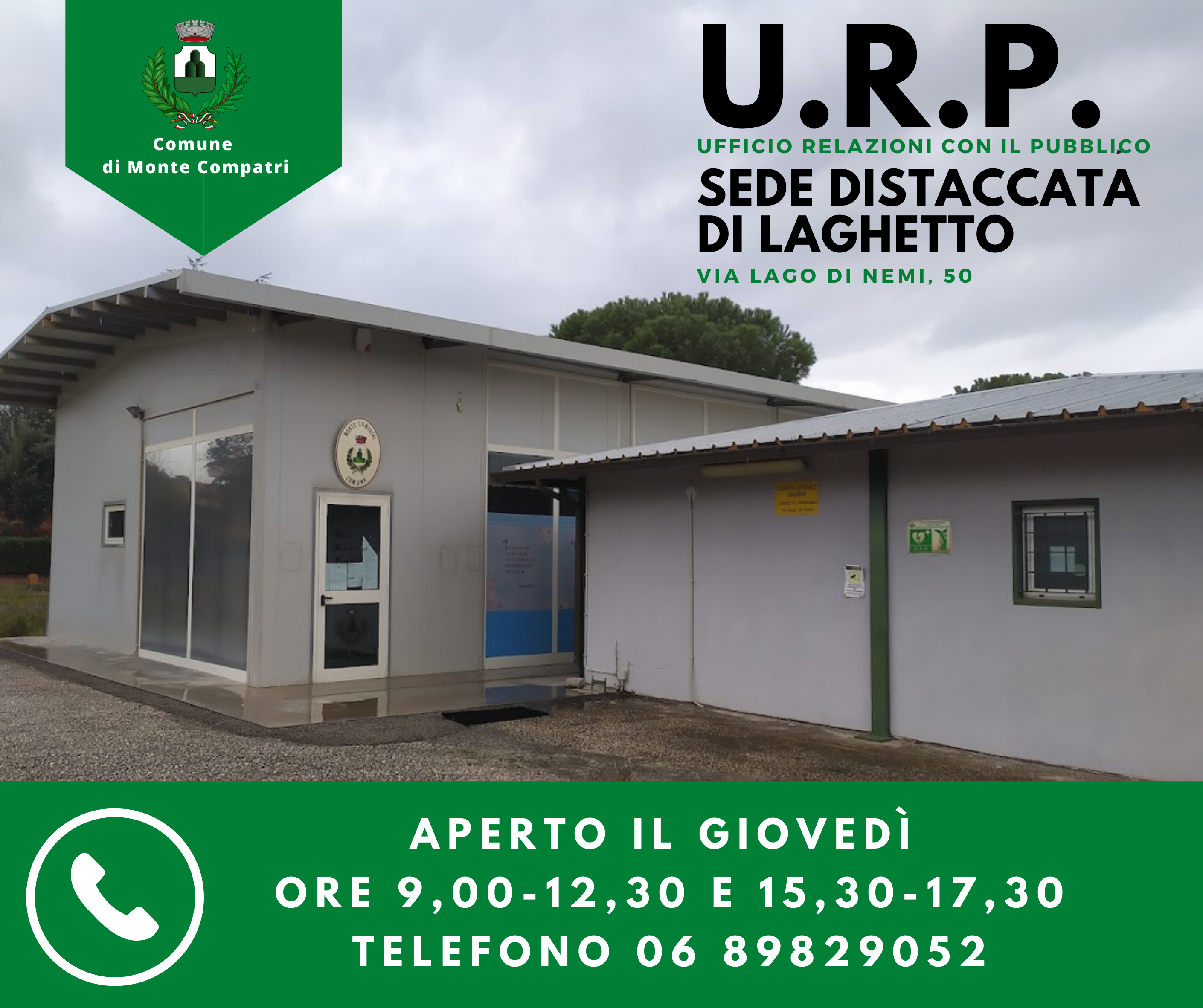 Monte Compatri, giovedì 10 marzo riapre l’URP di Laghetto