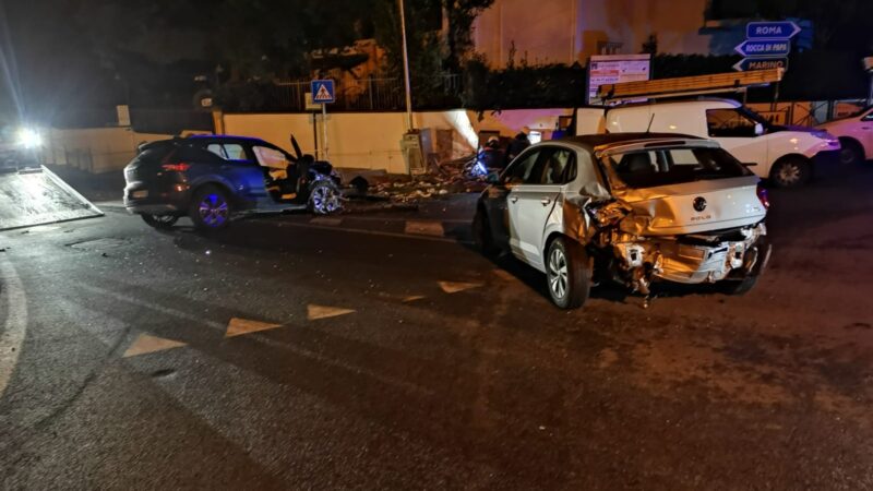 Grottaferrata, grave incidente in nottata, uno dei conducenti in codice rosso all’ospedale