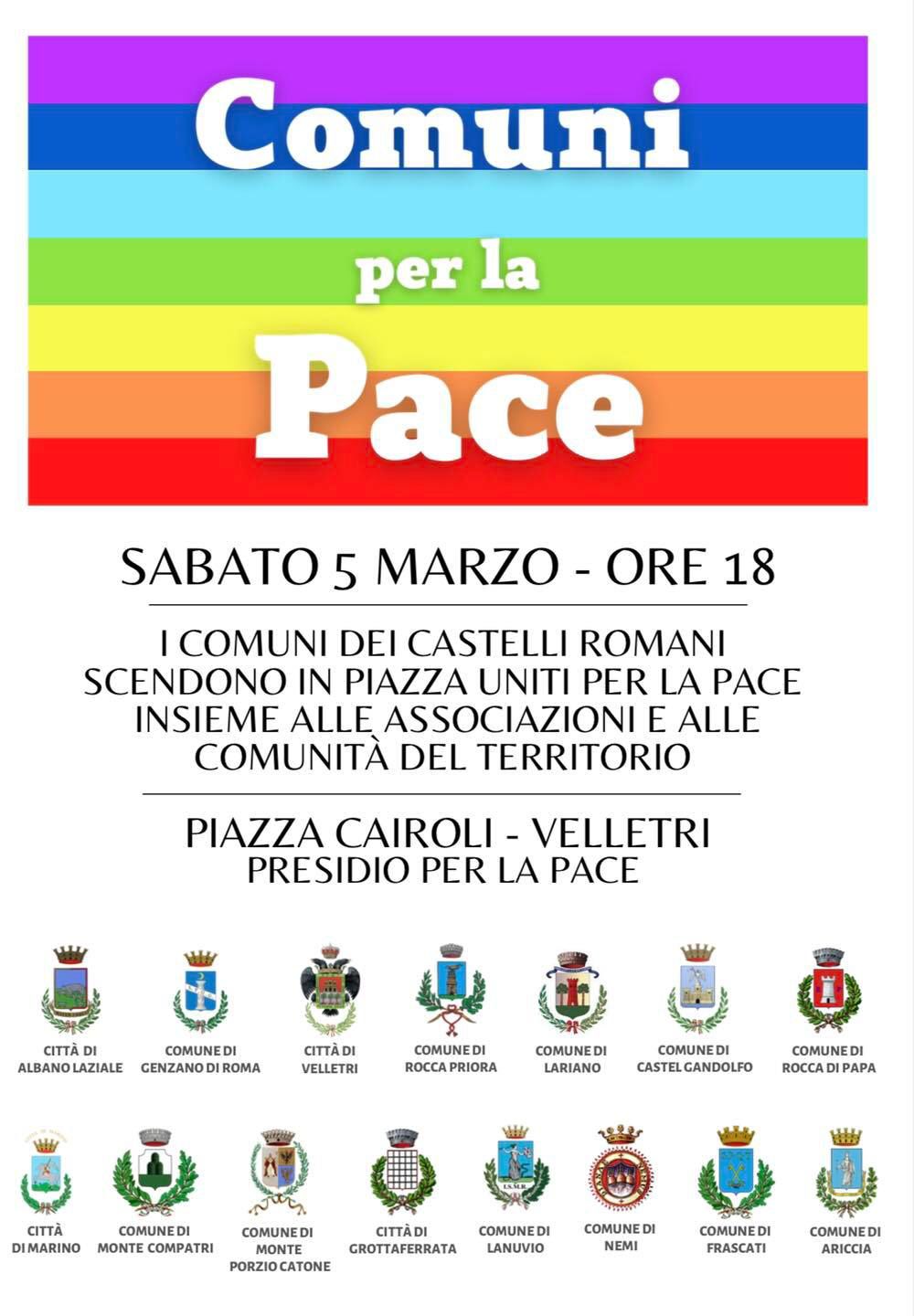 I Castelli Romani scendono in piazza per “condannare invasione militare russa e chiedono il ritorno della pace”