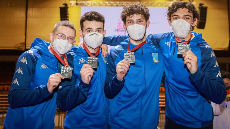 Frascati Scherma: dagli Europei Under 20 due medaglie a squadre. Ottaviani d’argento, Spica bronzo