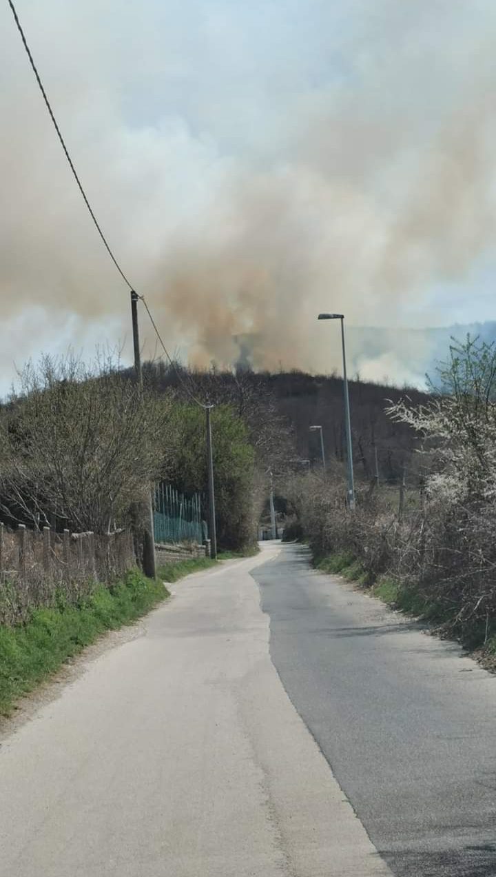 Rocca di Papa, incendio Monte Vescovo: intervento della polizia locale guardia parco, pompieri e protezione civile