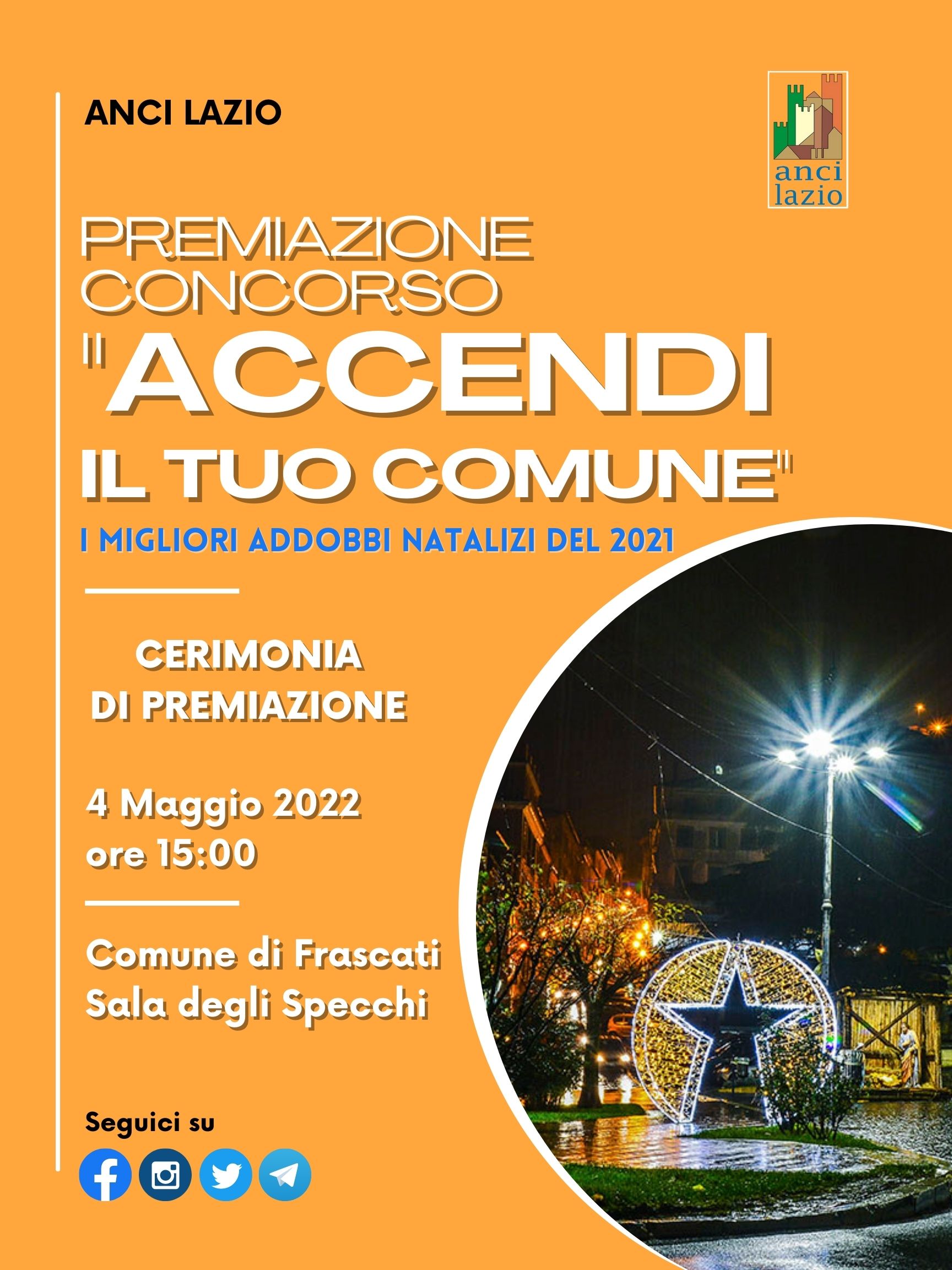 “Accendi il tuo Comune” di Anci Lazio, a Frascati si premiano i comuni vincitori