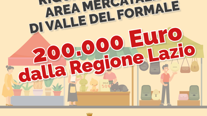 Zagarolo, riqualificazione area mercatale di Valle del Formale: in arrivo dalla Regione Lazio 200.000 Euro