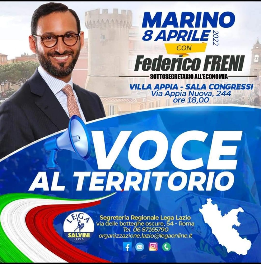 Marino, PNRR, venerdì l’iniziativa della Lega ‘Voce del Territorio’. Tra i partecipanti il Sottosegretario al Mef, l’avvocato Federico Freni