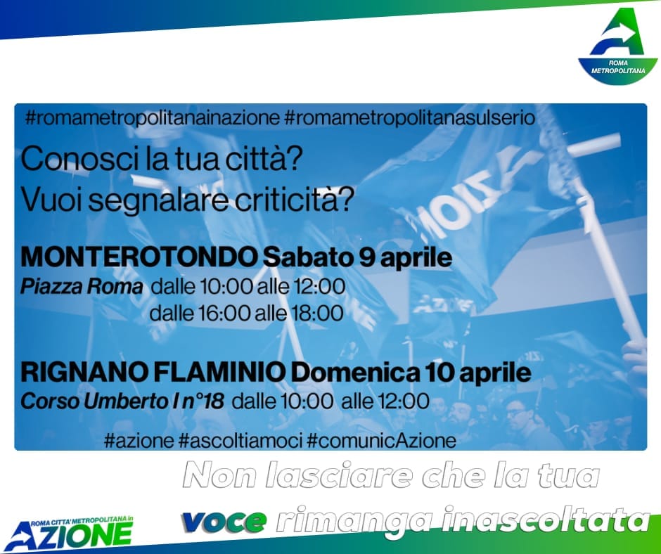 Roma, azione in strada a Monterotondo e Rignano Flaminio il 9 e 10 aprile 2022